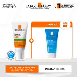 La Roche-Posay Anthelios UVMune 400 Oil Control SPF 50+ – Gel-Crème + Gel Effaclar 50ml Offert