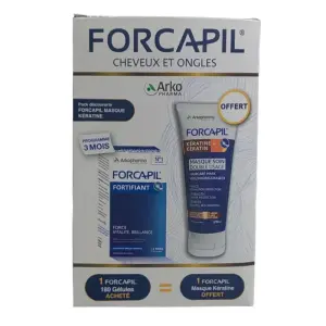 Forcapil Fortifiant Cheveux et Ongles + Masque Kératine Offert