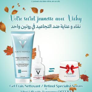 Vichy Pureté Thermale Gel Frais Nettoyant + Liftactiv Retinol Specialist Serum = Mini Liftactiv Supreme Offert